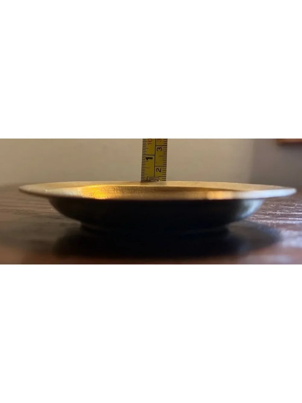 Vintage Ornate Brass Trinket Dish Souvenir China Engraved Design 3.5